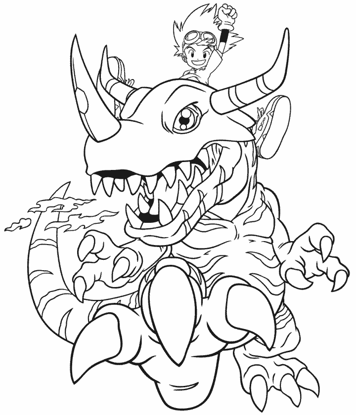 Printable Digimon 16 Cartoons Coloring Pages 
