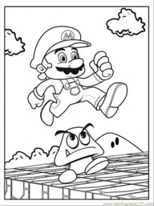 mario running Colouring Pages