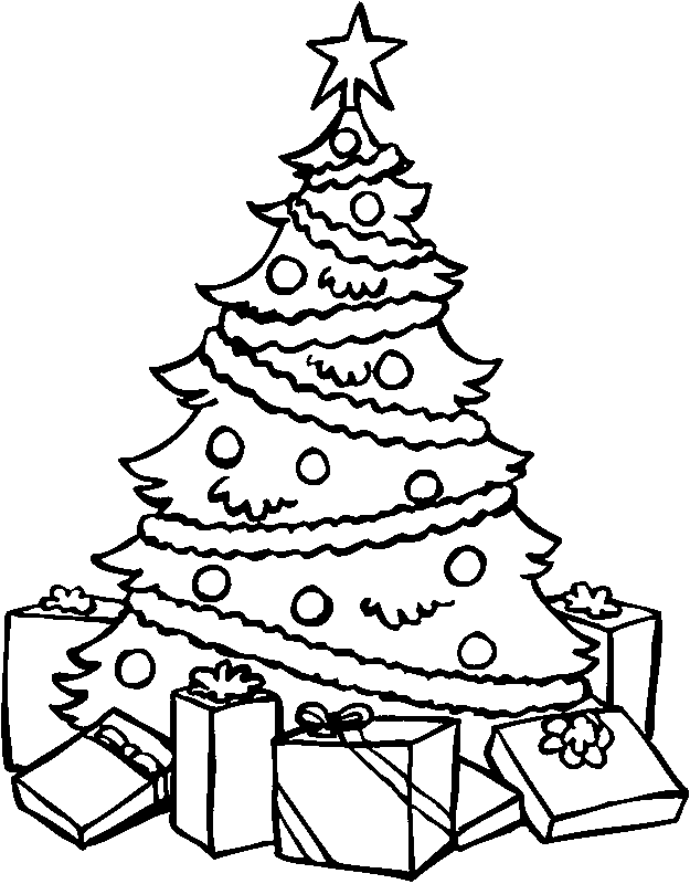 Christmas Tree Coloring Page Printable for Kids