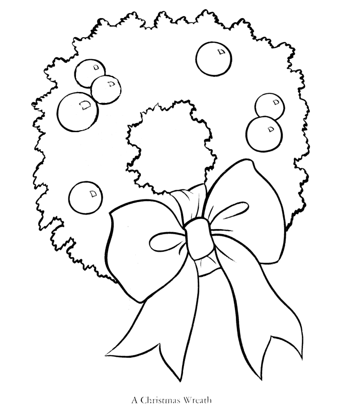wreaths mistletoe poinsettia holly coloring pages
