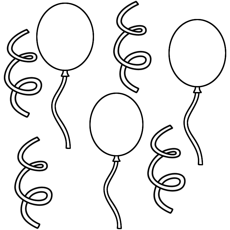 Printable coloring page of balloons Mike Folkerth - King of Simple