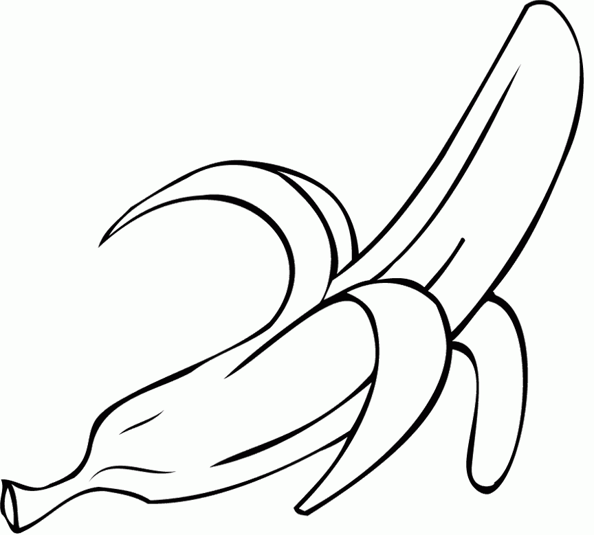 A Banana Has Been Peeled Coloring Pages - Fruit Coloring Pages