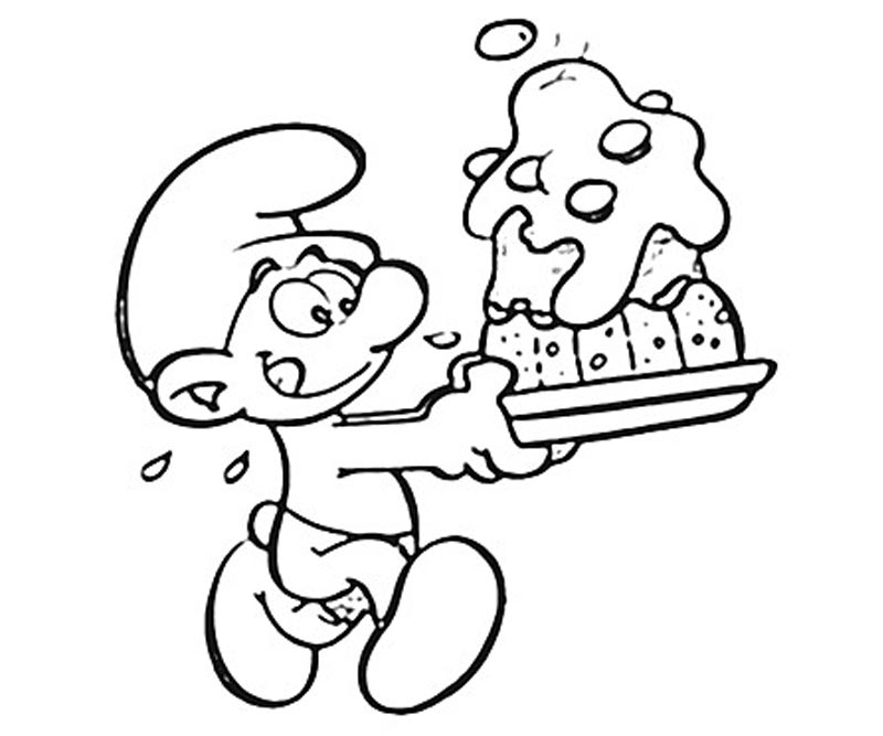 1 Baker Smurf Coloring Page