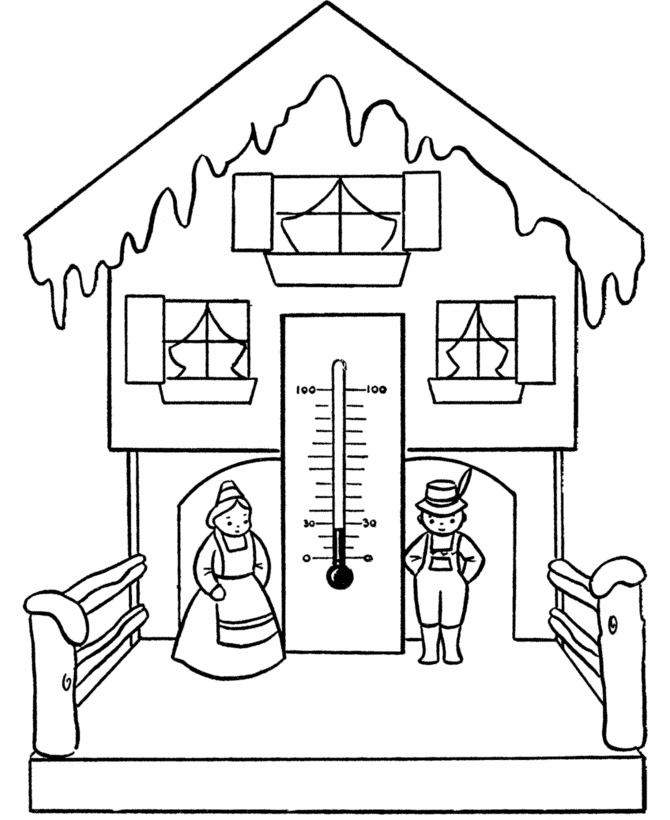 Bluebonkers - Winter Scene Coloring Pages -