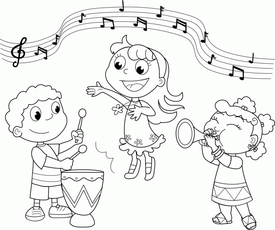 Musical Instruments Coloring Pictures For Kids Free Coloring