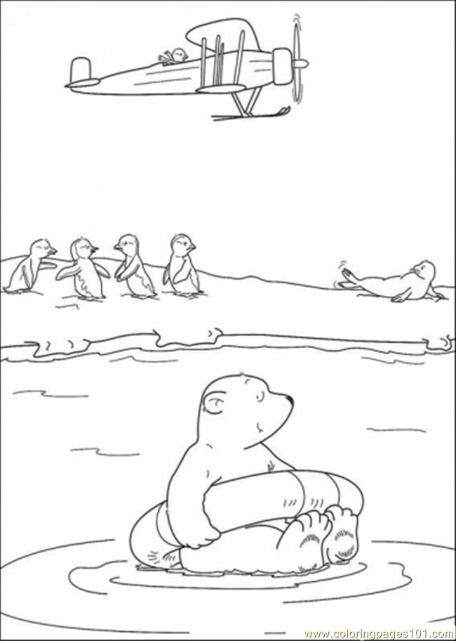 cartoons little polar bear printable coloring page