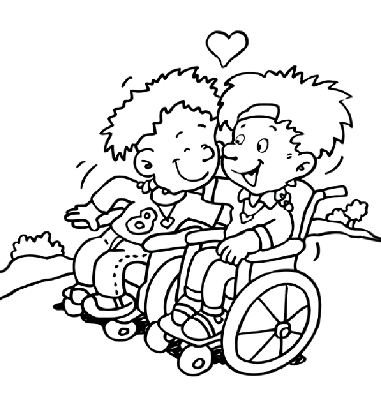Children with Disabilities Coloring Pages 20 | Free Printable