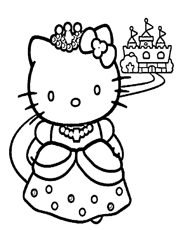 hello kitty coloring pages princess