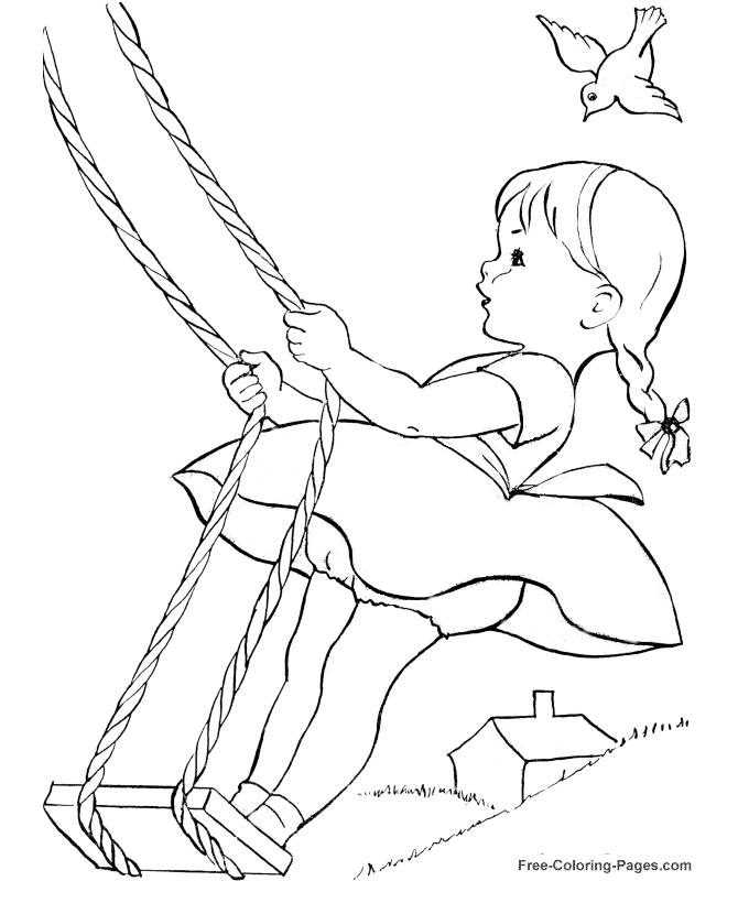 Summer Coloring Pages - Swing 14
