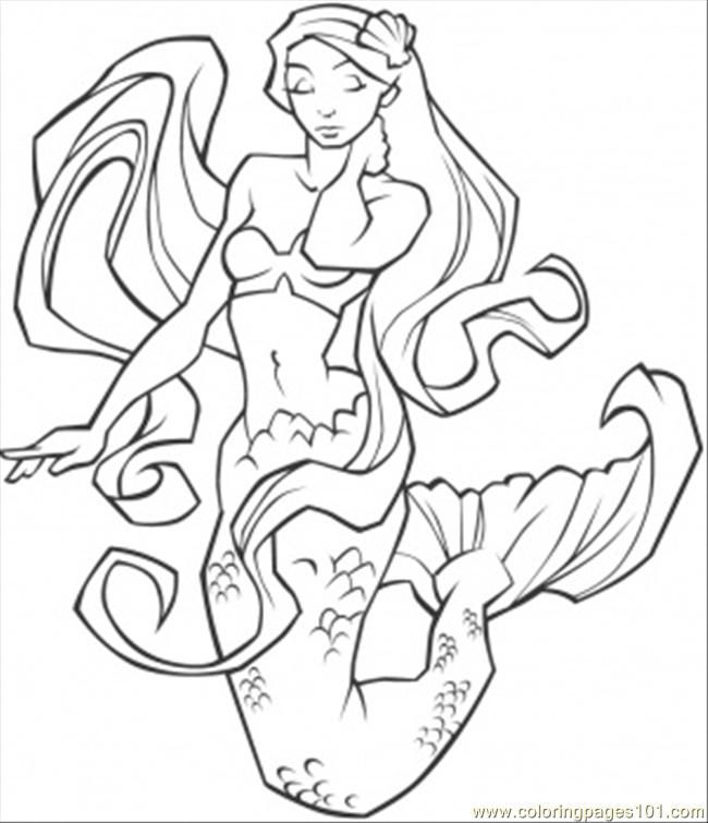 printable coloring page mermaid peoples fantasy