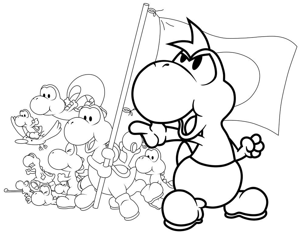 Paper Mario Yoshi Coloring Pages Images & Pictures - Becuo