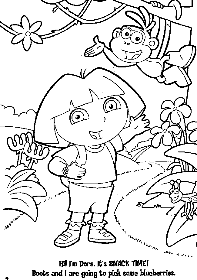 Coloring & Activity Pages: Dora & Boots Coloring Page