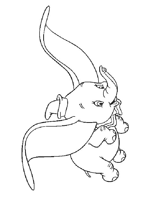 Dumbo Catty And Little Dumbo Coloring Pages