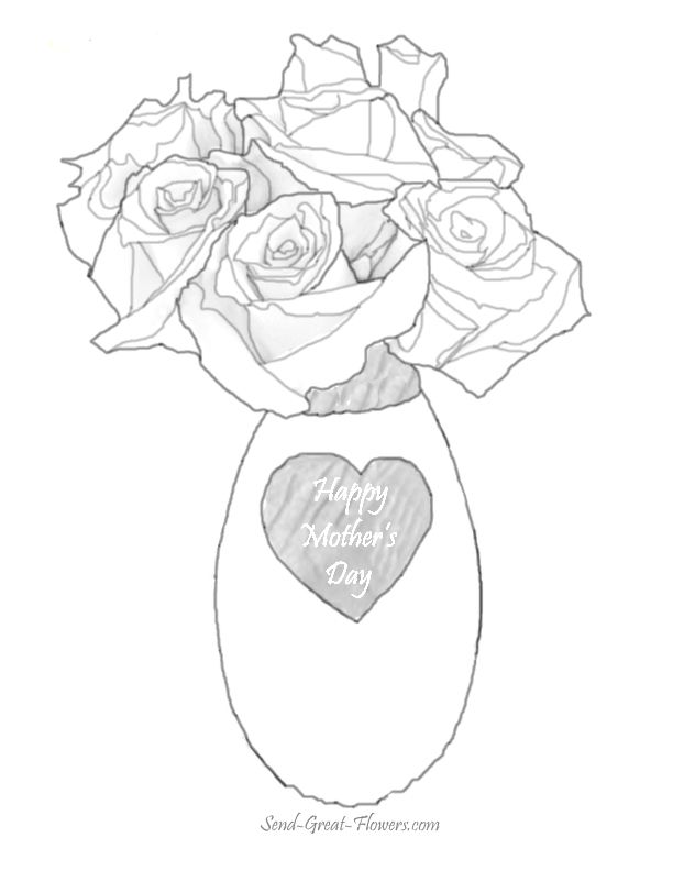 Mothers Day Coloring Pages Roses