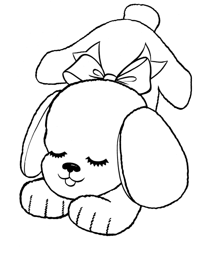 Toy Stuffed Dog Coloring Pages | Toy stuffed animal Coloring Page
