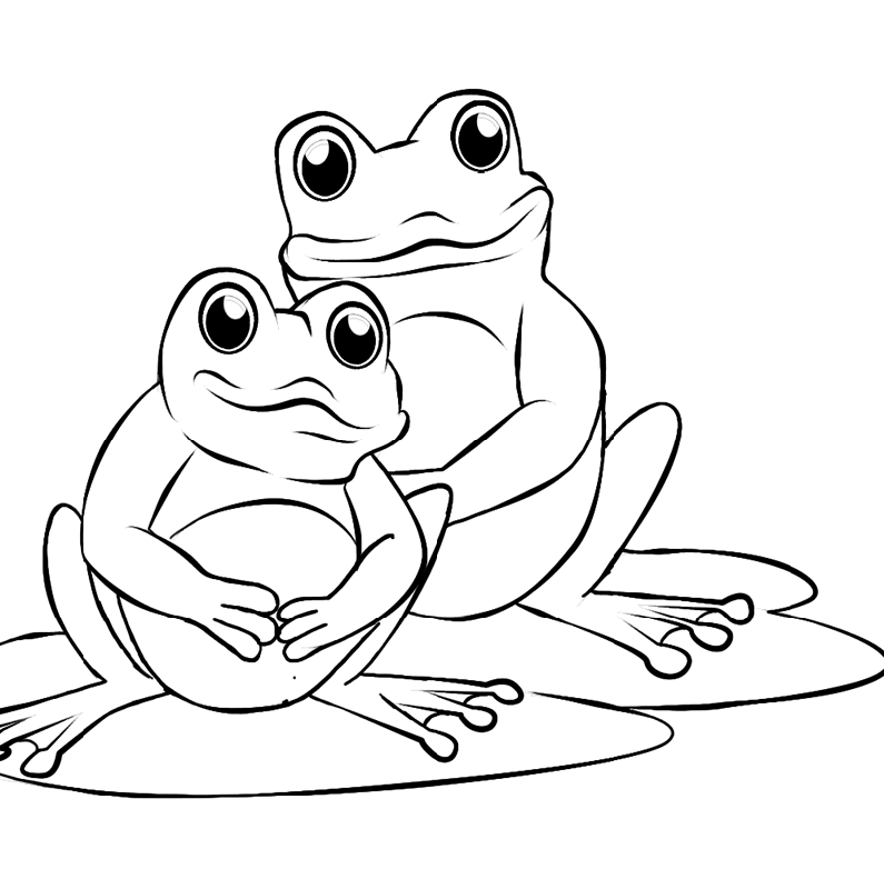 hi and toad Colouring Pages