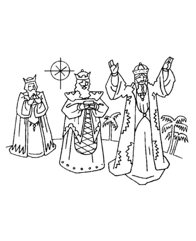 Christmas Wisemen Three Wise Men Coloring Page
