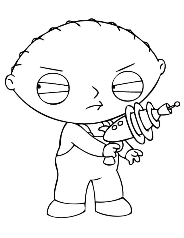 Stewie With Gun Family Guy Coloring Pages | Coloring Pages