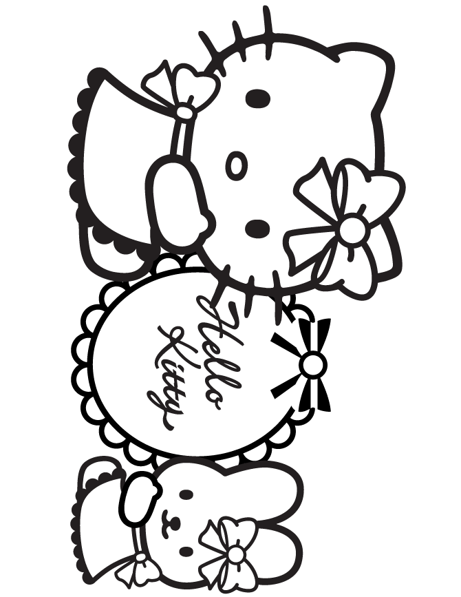 pretty hello kitty coloring page printable pages