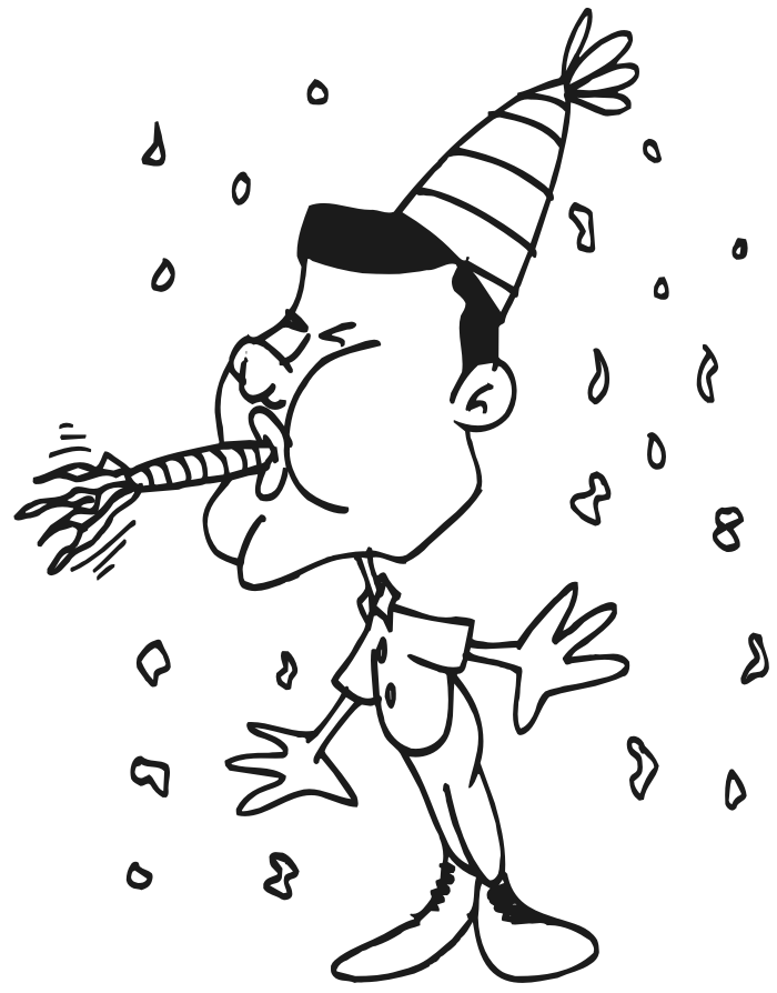 Noise Maker Birthday Coloring Page