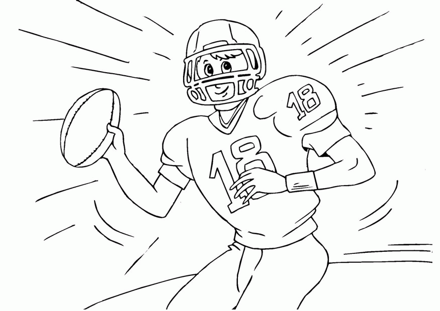 american football coloring page kids