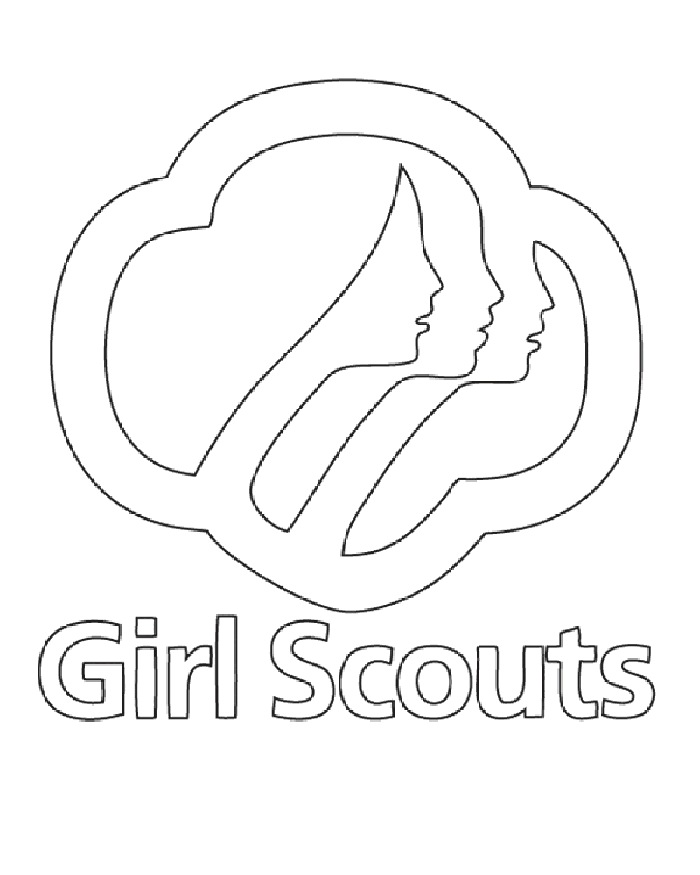 Girl Scout Trefoil logo coloring page | Scrapbook Borders, Embellies …