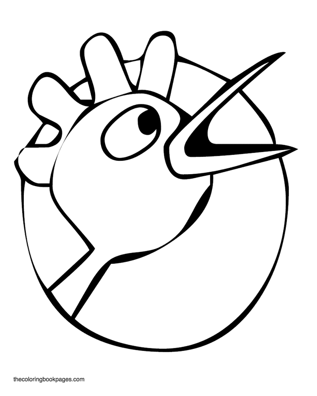 Rooster face - Chicken and rooster coloring book pages