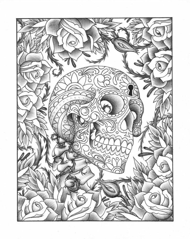 Sugar Skull WIP by Pandora-Shiv | art~ coloring pages