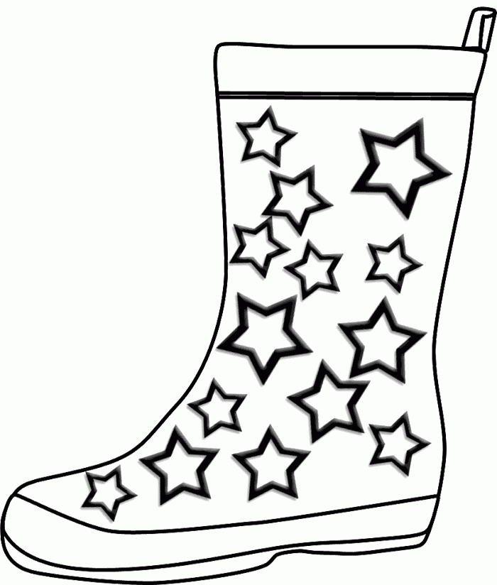 Winter Coloring Pages : Cowboy Winter Boots Coloring Page Kids