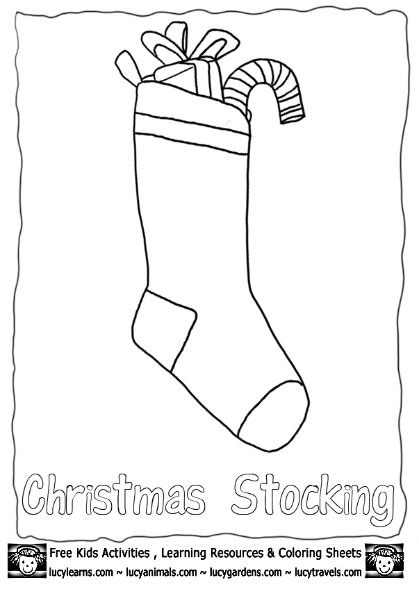 Christmas Stocking Template Coloring Page,Lucy