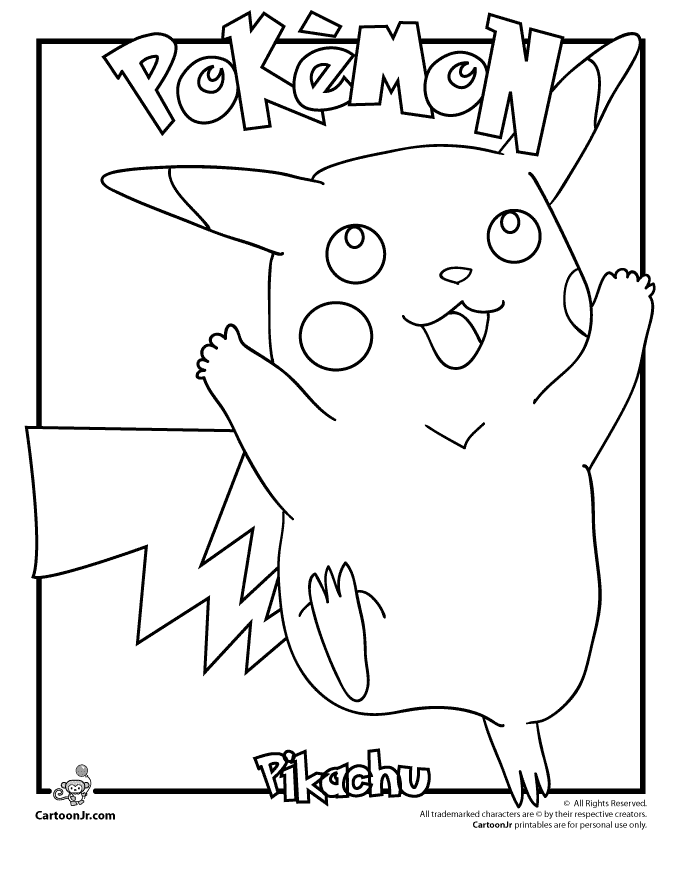 Pikachu Pokemon Coloring Page | Cartoon Jr.