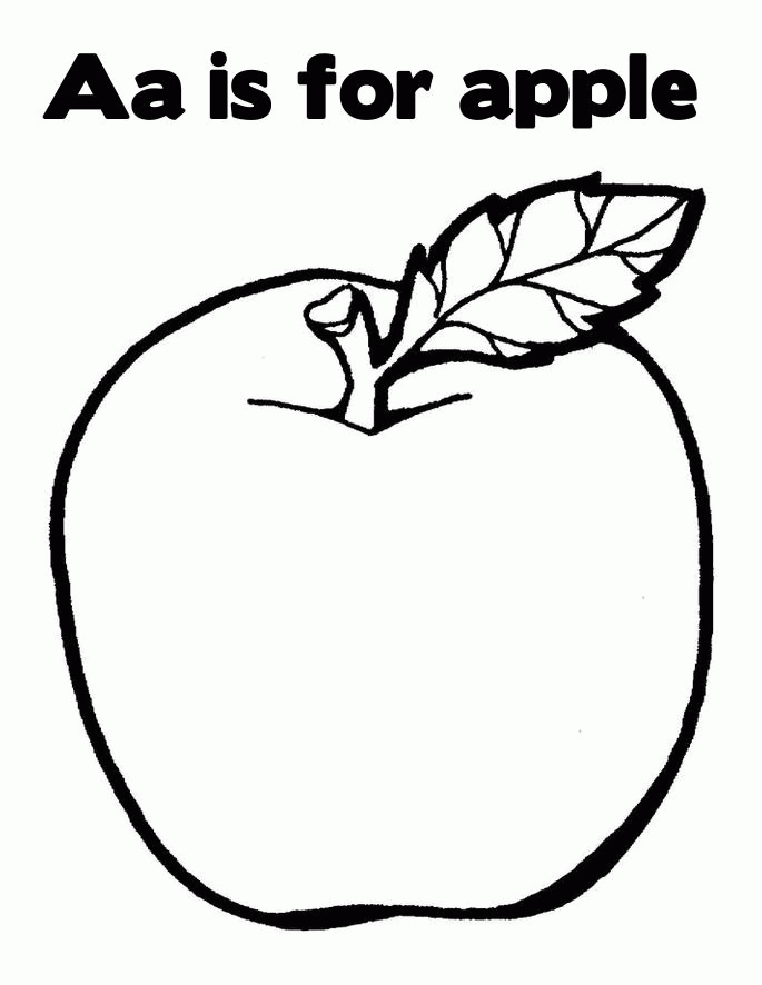 A is For Apple Coloring Page | Coloring