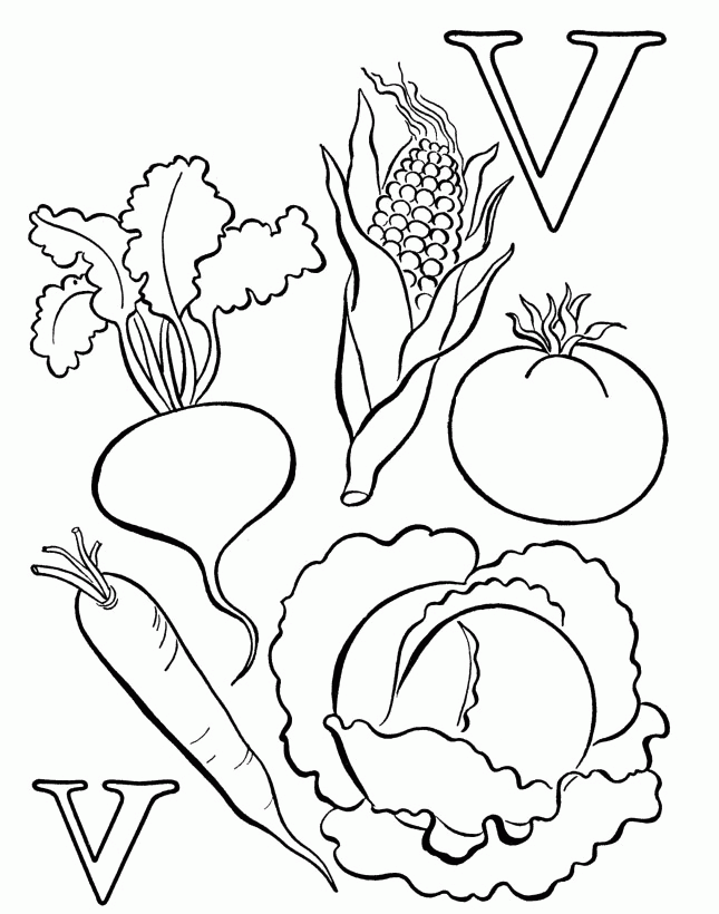 Nutrition Vegetables Food Coloring Pages - Vegetables Coloring
