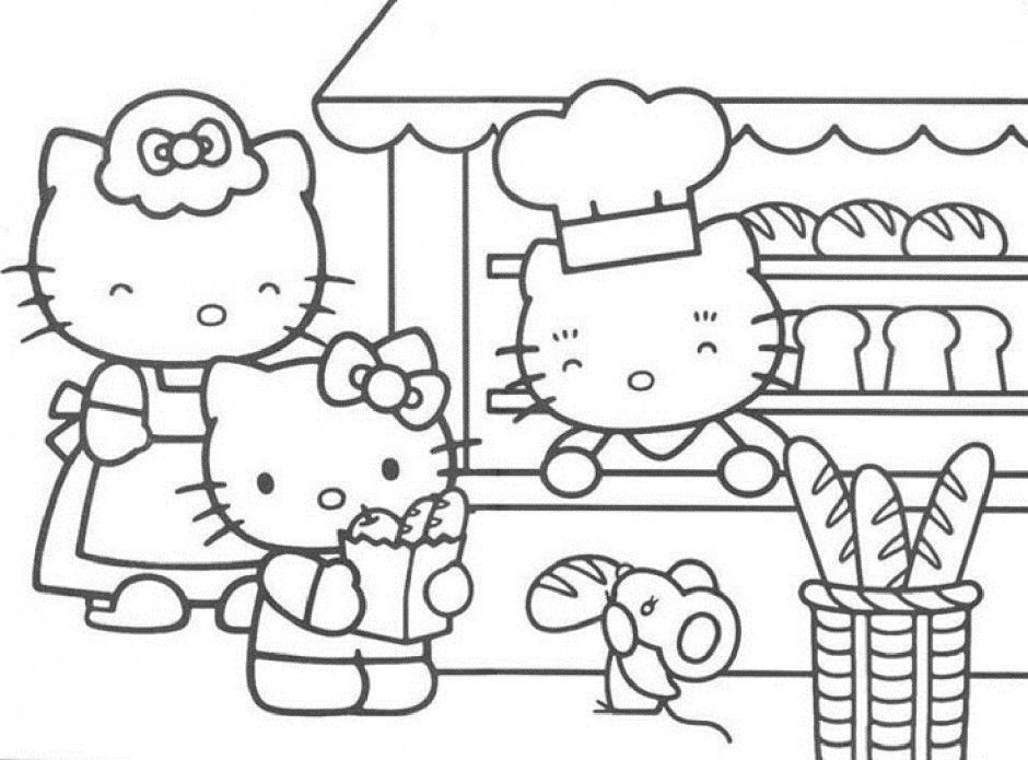 Hello Kitty Coloring Pages To Color Online Cartoon Characters