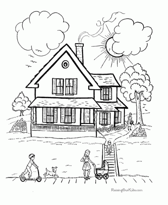Beautiful House Coloring Pages | Coloring Pages