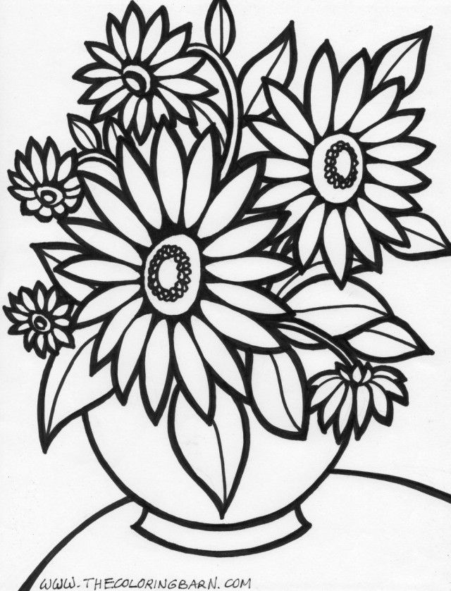 Flower Coloring Page Coloring Pictures Of Flowers And Butterflies