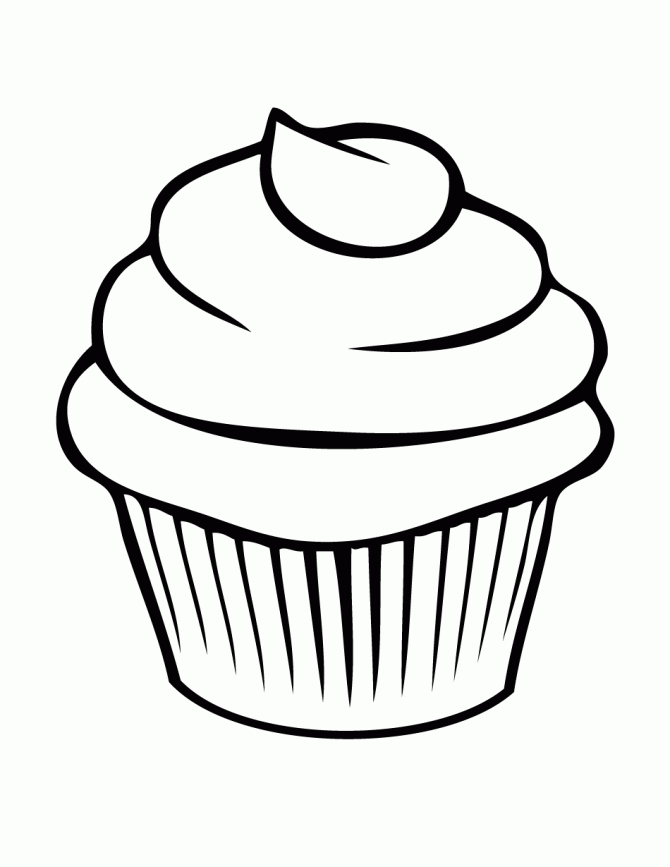 Cup Cake Colouring Page - Colouring Pages Online Australia