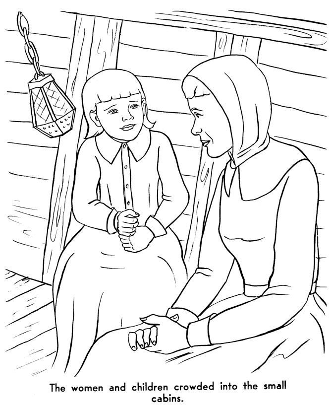 The Pilgrims Coloring pages: Pilgrims reload the Mayflower