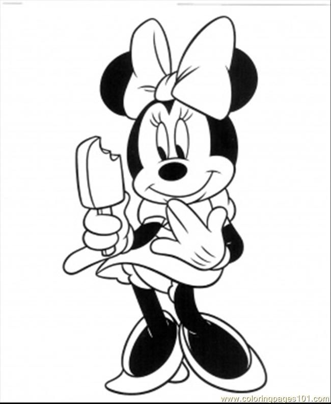 Coloring Pages Minnie With Ice Cream (Cartoons > Others) - free