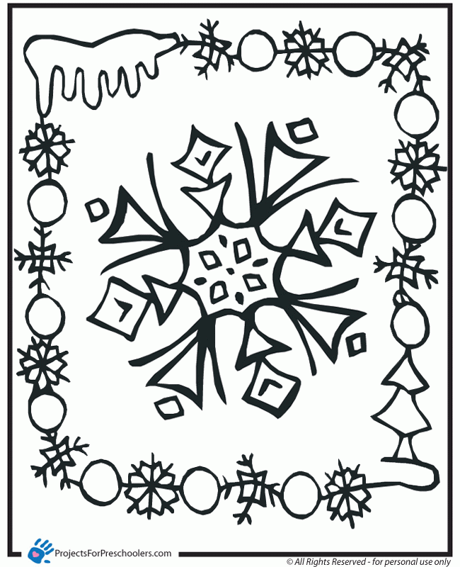 Free Printable snowflake coloring page - from ProjectsforPreschoolers.