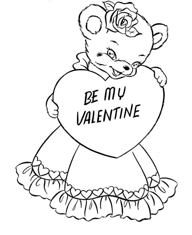 Happy Valentine Be My Valentine Coloring Pages