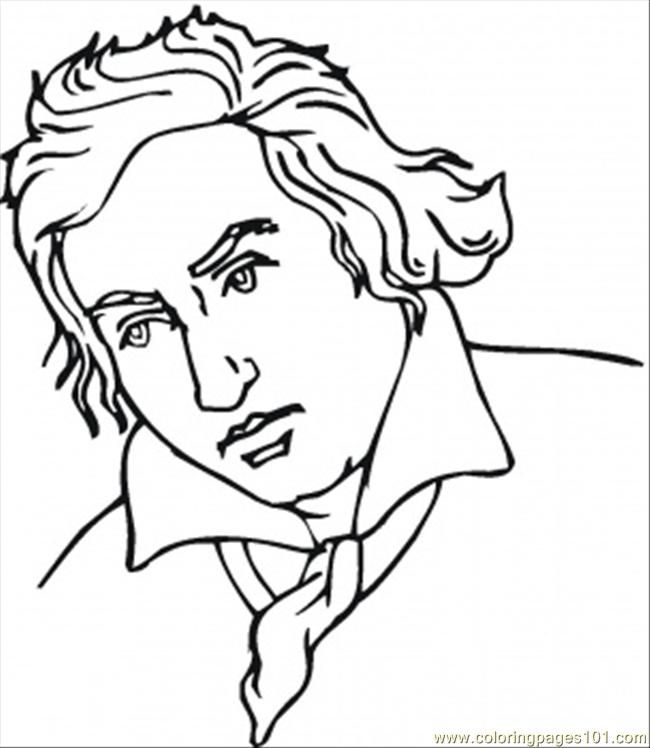 Coloring Pages Ludwig Van Beethoven (Countries > Germany) - free