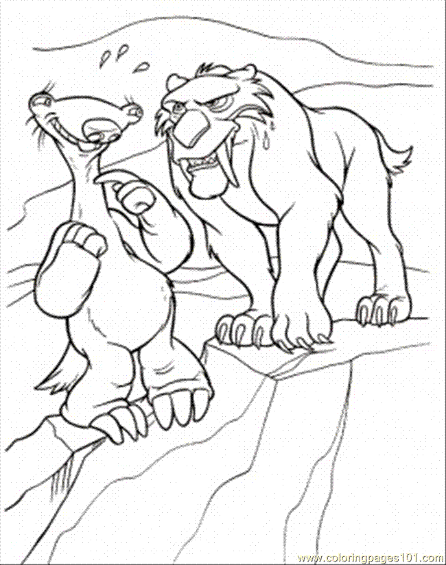 Coloring Pages Diego And Sid (Cartoons > Ice Age) - free printable