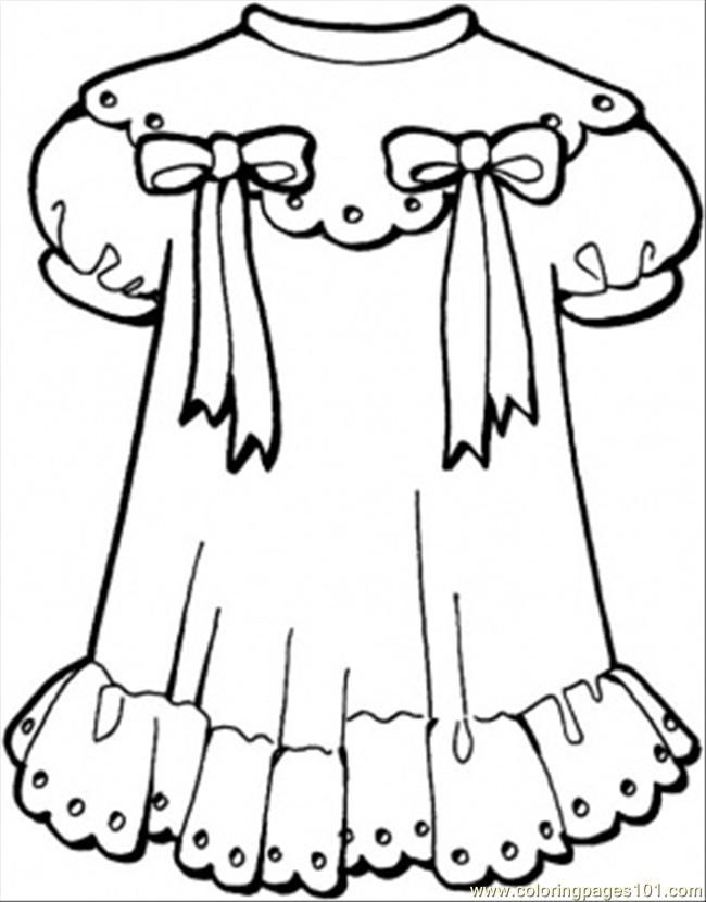 Coloring Pages Girly Dress (Entertainment > Clothing) - free