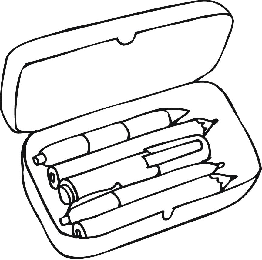 coloring pages of pencil box for preschoolers - Coloring Point