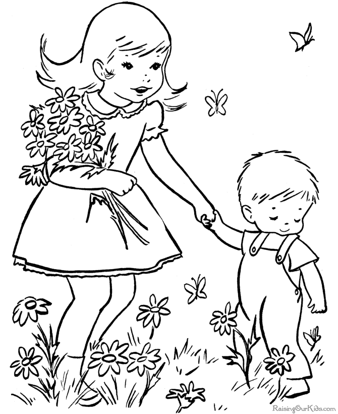 Spring Blessings In MyTreasure Box: Spring Coloring Sheets