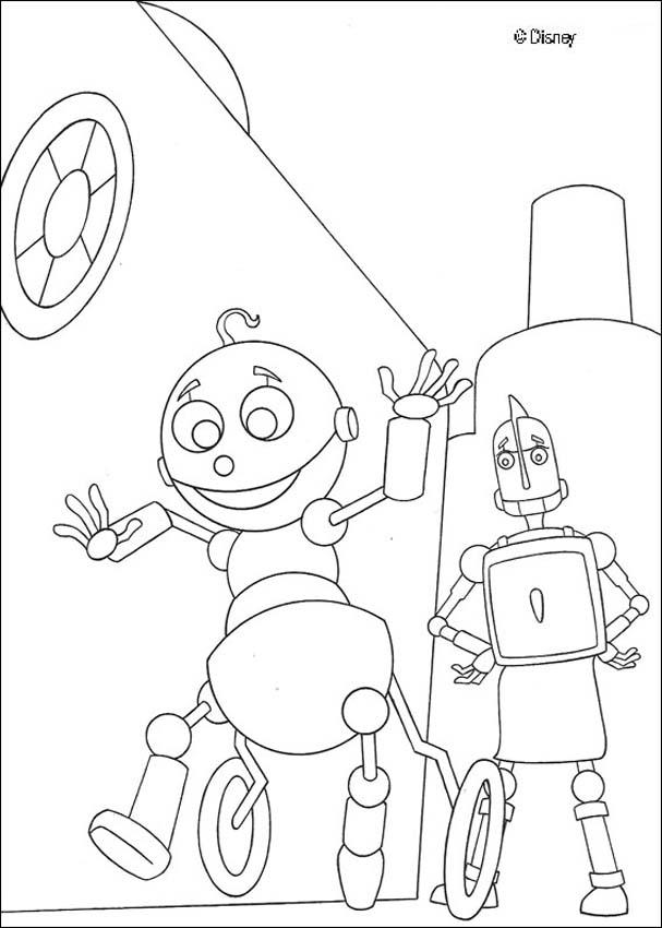 Rodney the Robot coloring pages - Rodney and a baby robot