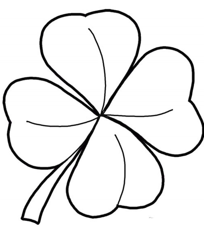 Four Leaf Clover And Leaves Coloring Pages - Kids Colouring Pages
