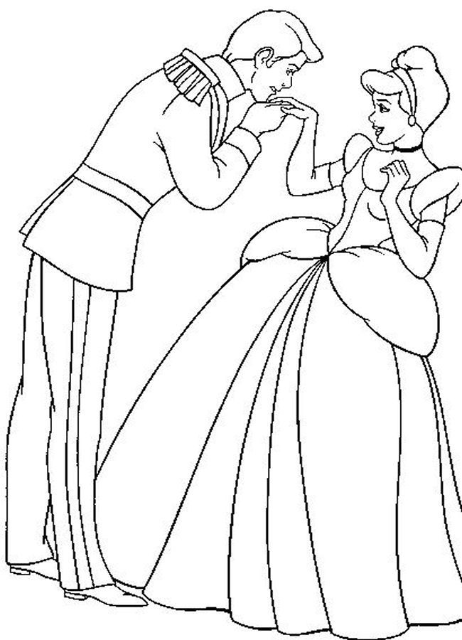 Beautiful Cinderella dance with her love « Printable Coloring Pages