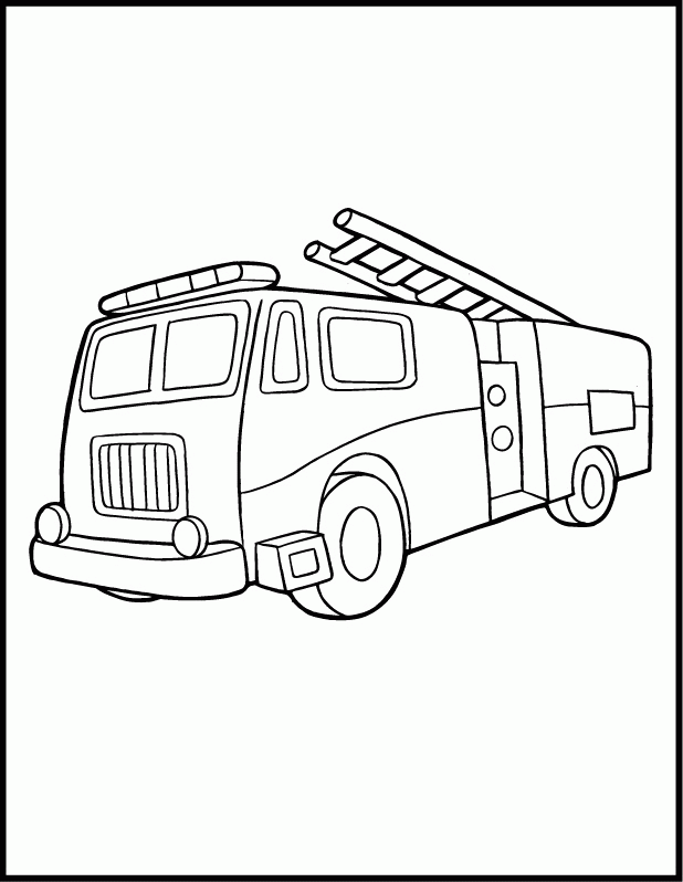 on fire trucks Colouring Pages